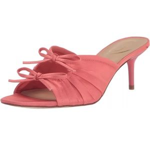 Sam Edelman Pia Woven Fabric Bow Sandal Kitten Heel Size 8.5 Spring Summer